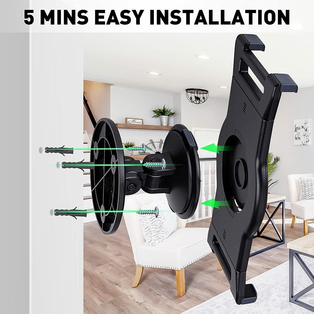 Sturdy Wall Mounted Tablet Holder Stand Ipad 360 Rotating Flexible Display