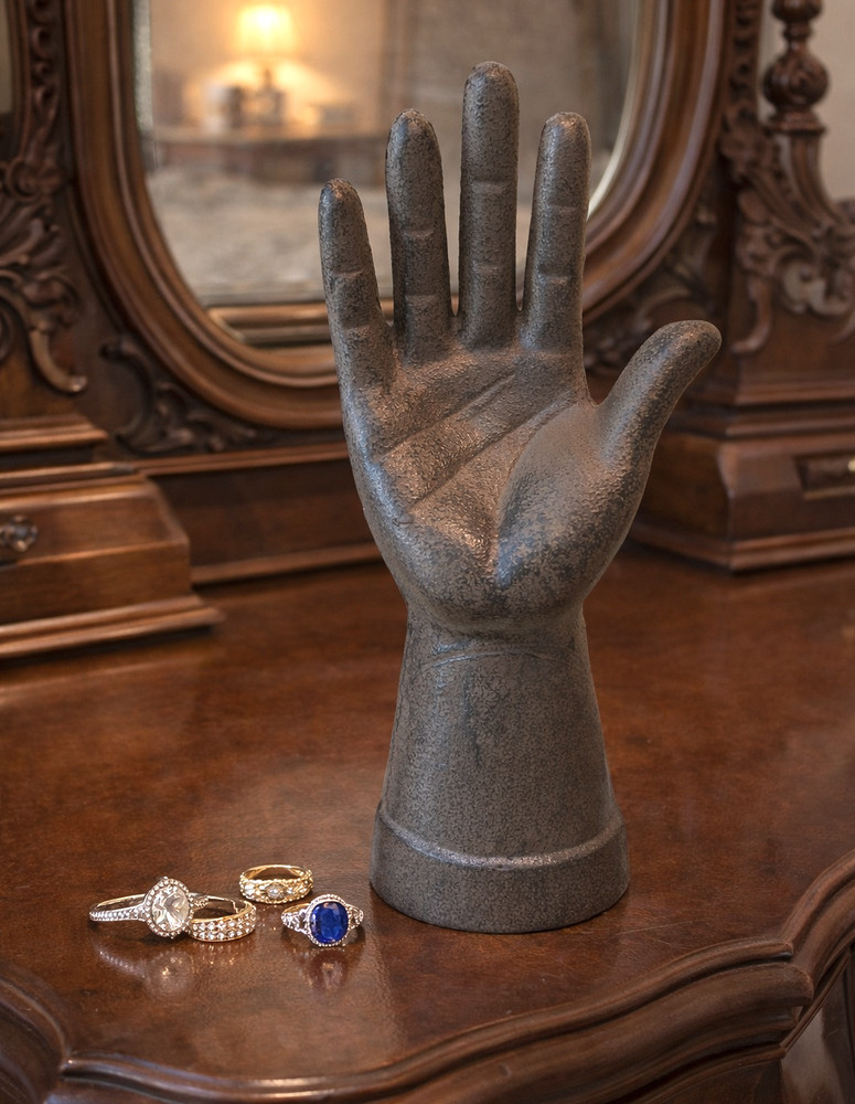 Cast Iron Hand Ring Holder Jewelry Display Victorian Steampunk
