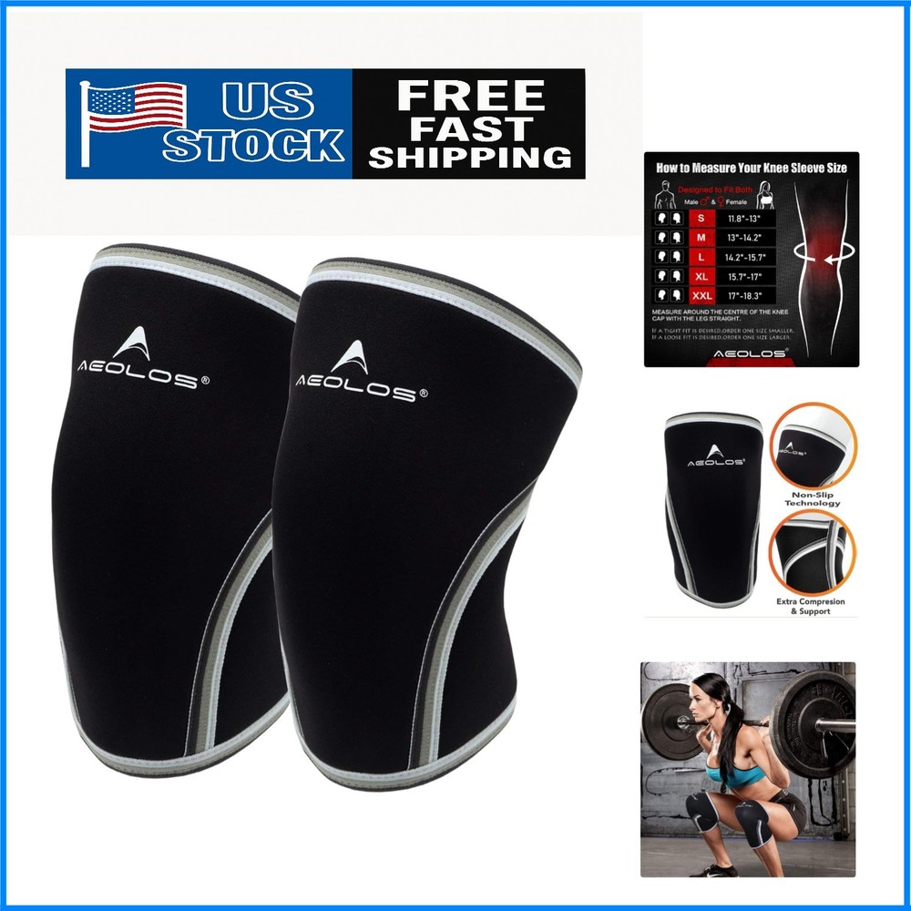 Breathable Black Knee Sleeves - 7mm Compression for Optimal Athletic Performance