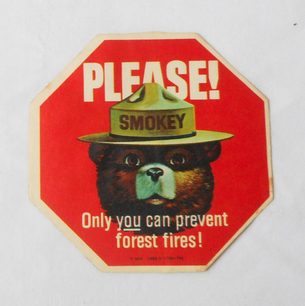 1965  SMOKEY THE BEAR STICKER