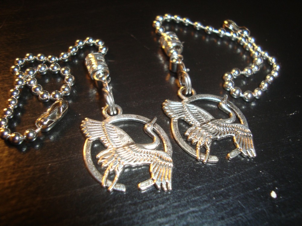 Pair Ceiling Fan Pull Chains – Heron Pendants – Decorative Light/Lamp Pulls