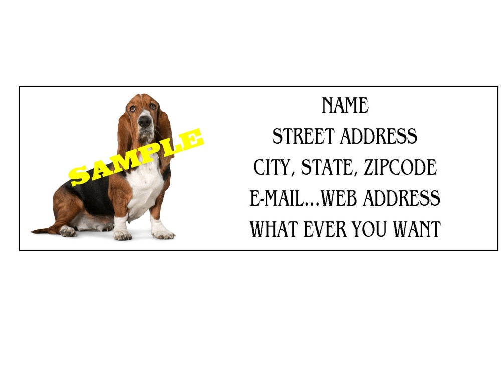 BASSET HOUND  ADDRESS LABELS COOL!!! #1