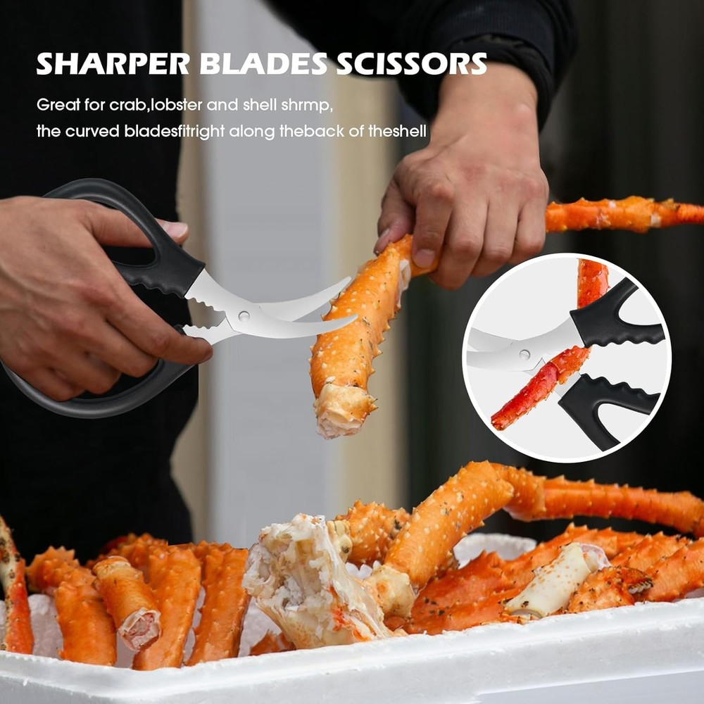 Crab Crackers and Tools,18-Pieces Seafood Tools Set Includes 5 Crab Crackers, 5