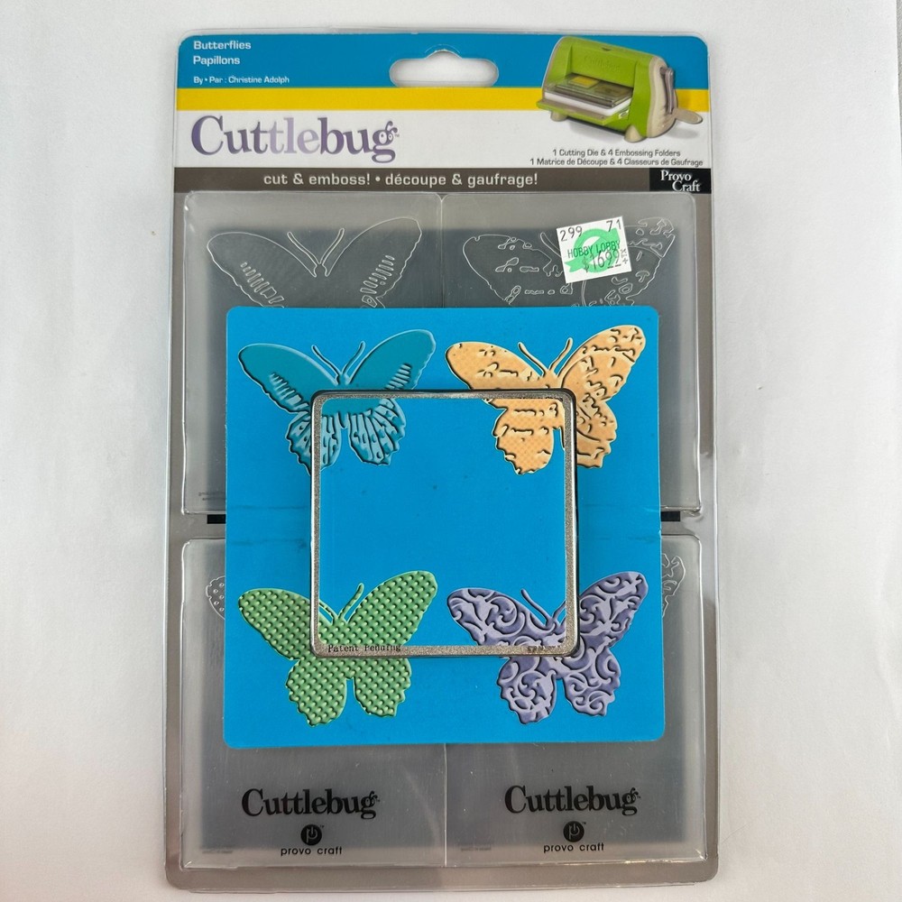 Cuttlebug Butterflies Cut & Emboss Folder Set 3x3.75"