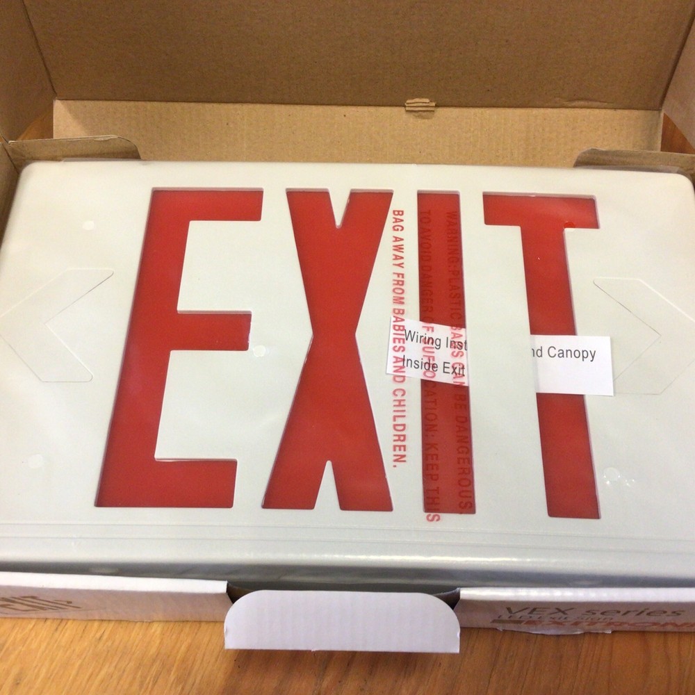 Exitronix emergency lighting Thermo Plastic LED EXIT SIGN VEX Series