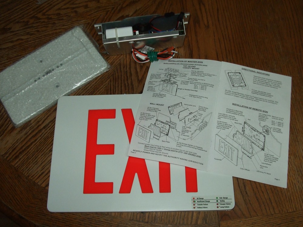 ISOLITE TL SERIES THIN-LINE RECESSED CEILING LED EXIT SIGN, DIE-CAST