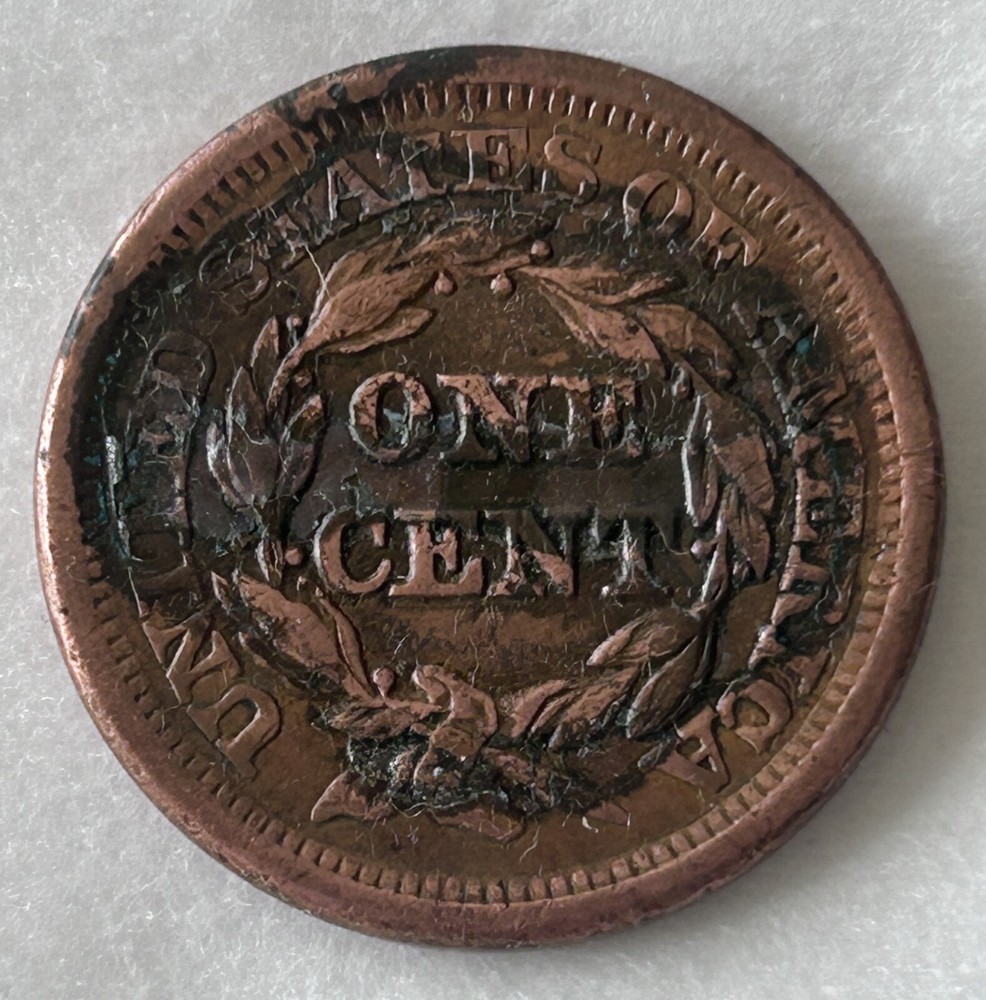 1856 U.S. LARGE CENT COIN, BRAIDED HAIR