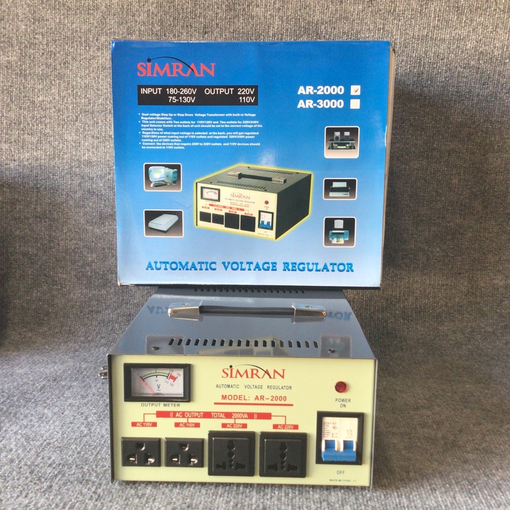 Simran AR-2000 2000W Voltage Converter Stabilizer 110 220 Transformer Regulator