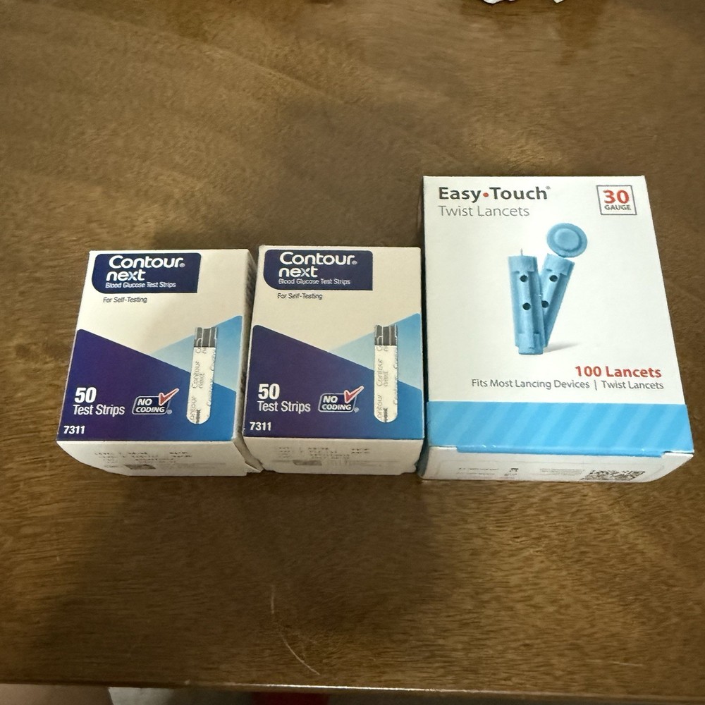 Contour Next Glucose Blood Test Strips 50 Count x2 Boxes, No Coding, MPN 7311