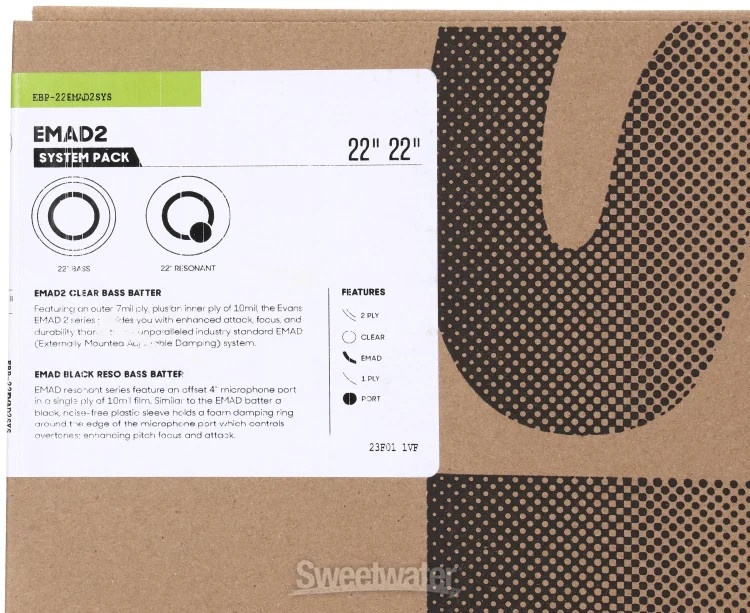 Evans EMAD2 Bass Drum System Bundle - 22-inch