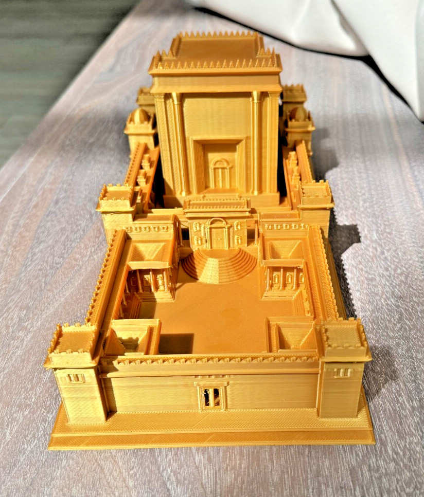 3D Printed Bais Hamikdash display piece - Second Temple - Gold