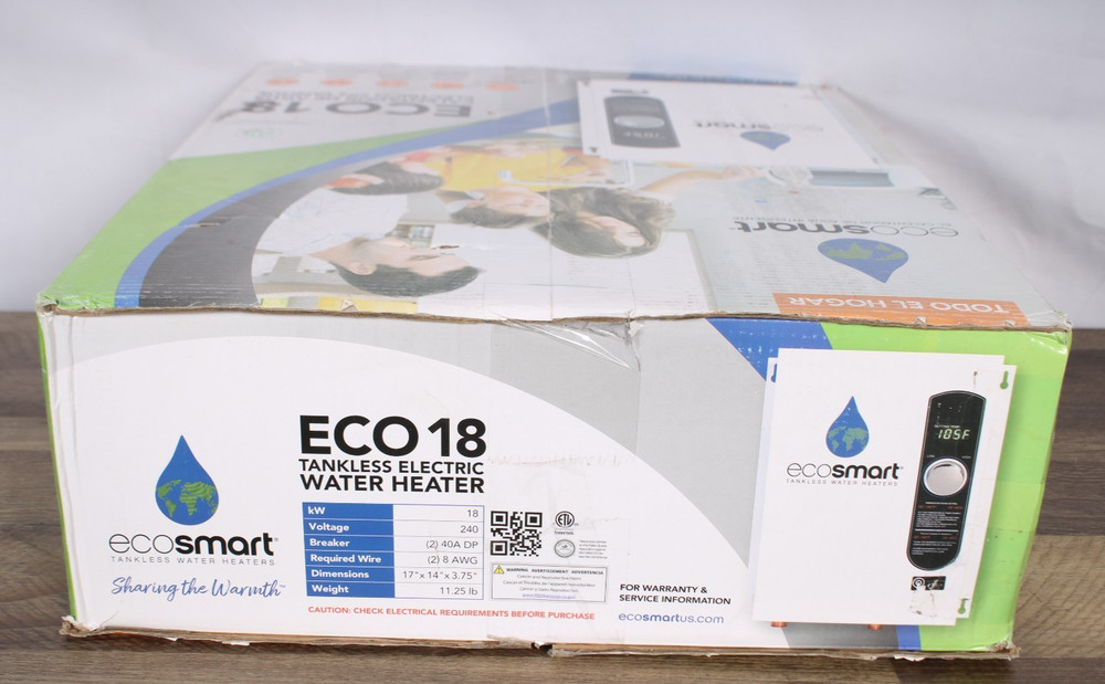 EcoSmart ECO 18 18kW 240V Tankless Electric Water Heater 3.5 GPM Open Box