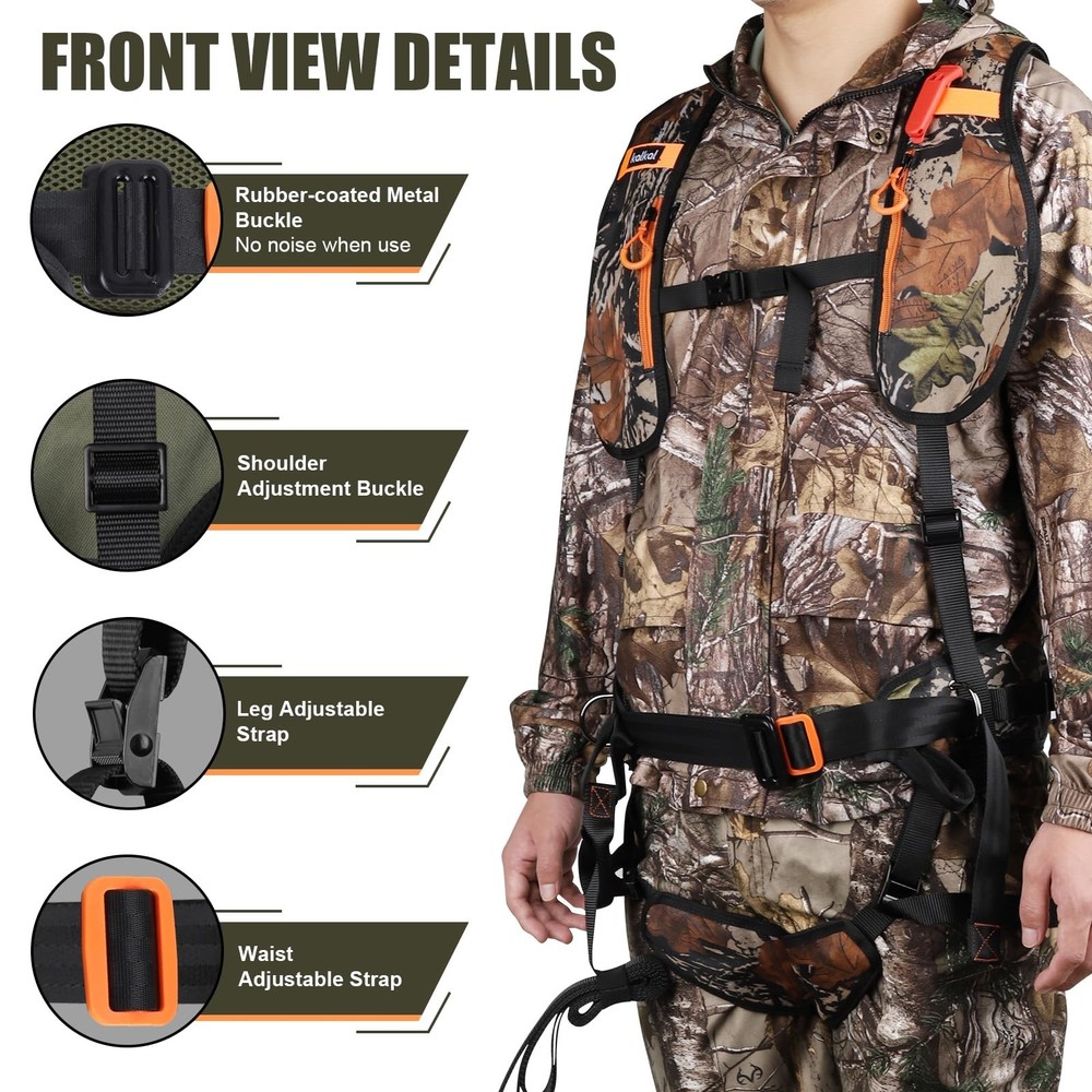 Kalkal Tree Stand Harness, Hunter Safety System Harness for Tree Stand, Light...