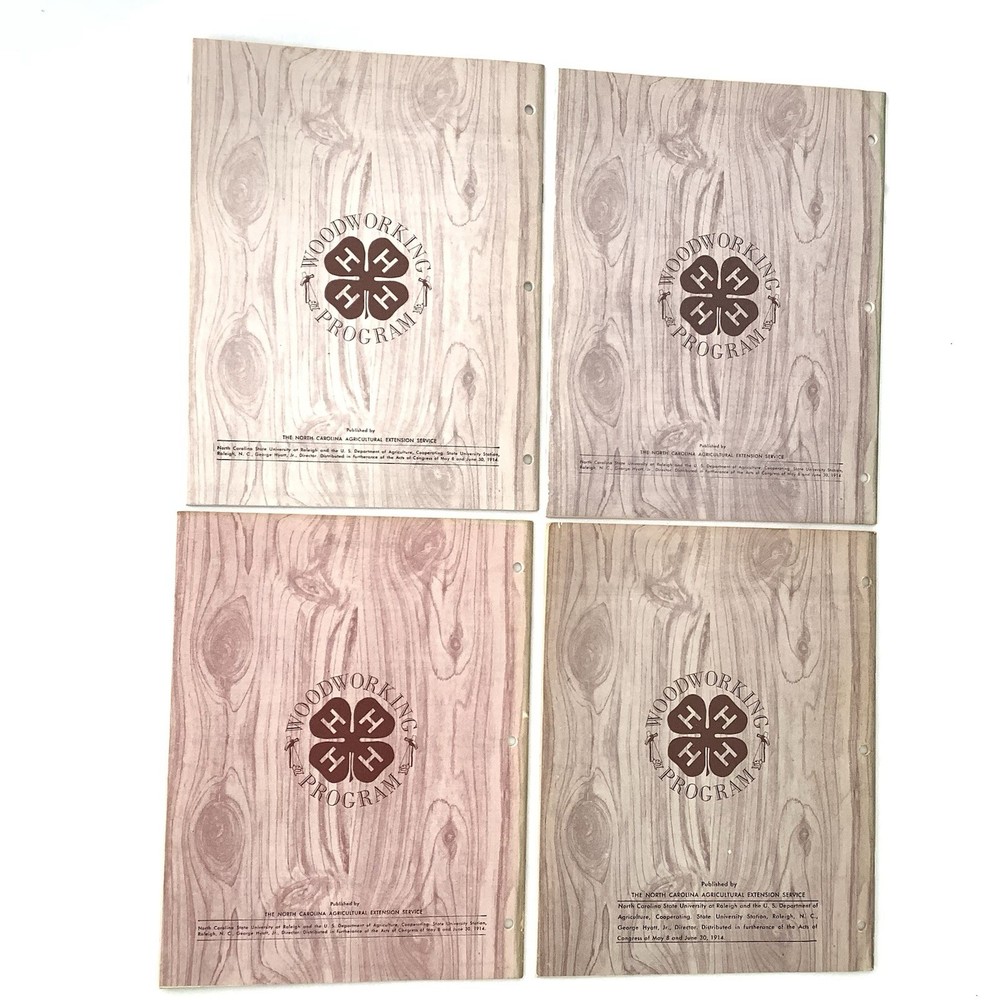 Vintage 4-H Woodworking Manuals Complete Set Units 1-4 Carpentry Program