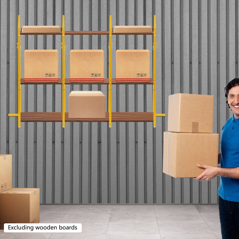 Heavy Duty 4 Pack of 3 Tier Shipping Container Shelf Brackets Container Shelves