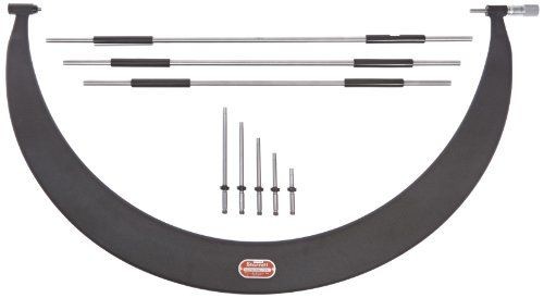 Starrett Tubular Bow Type Micrometer, Interchangeable Anvils, Plain Thimble