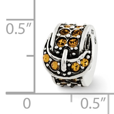 Silver Reflections Yellow Crystal Buckle Bead QRS2897