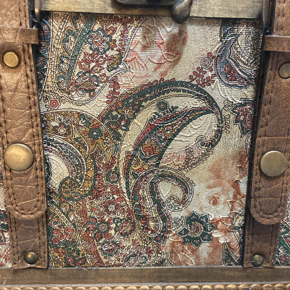 Paisley Print Wood Trunk