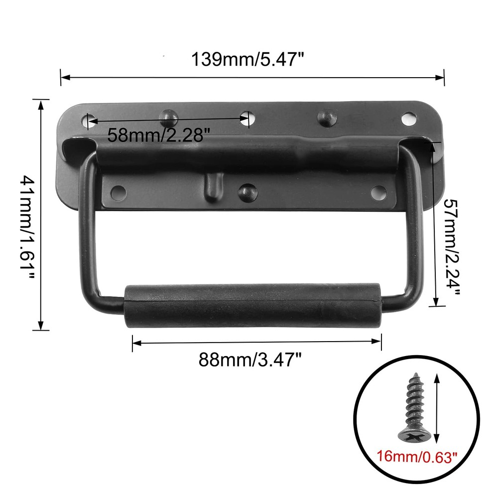 2Pcs Surface Mount Spring Loaded Speaker Case Handles, 5.47" x 1.61" 304 Stai...
