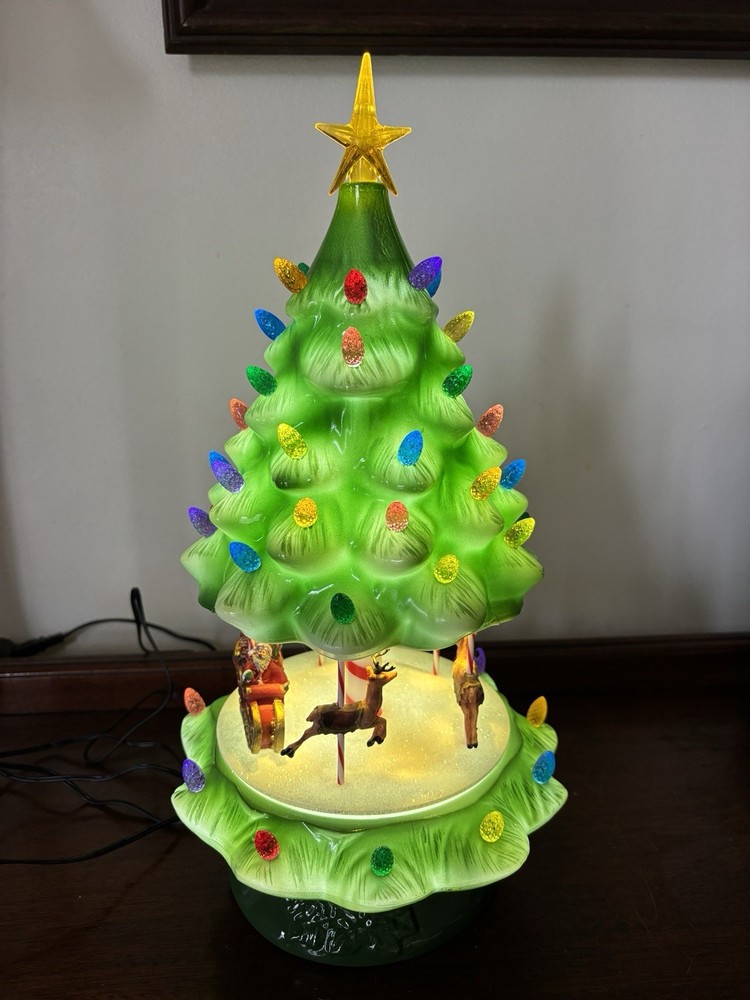 Animated Lightup & Musical Tree/carousel Multicolor Not Ceramic