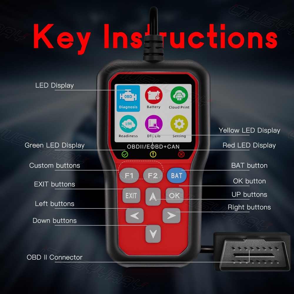 1X OBD2 Scanner Code Reader Diagnostic Tool For Ford GMC Chevy SUV Trucks