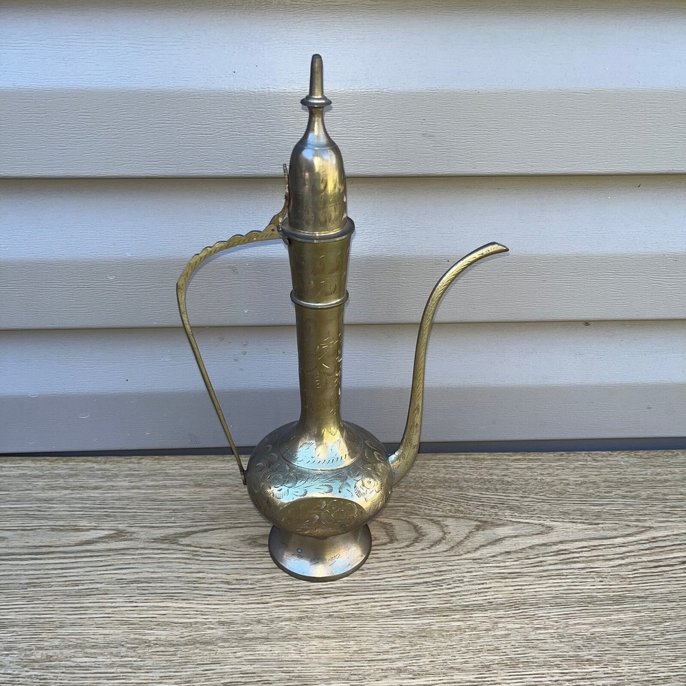 Vintage Brass Pitcher 14" Tall