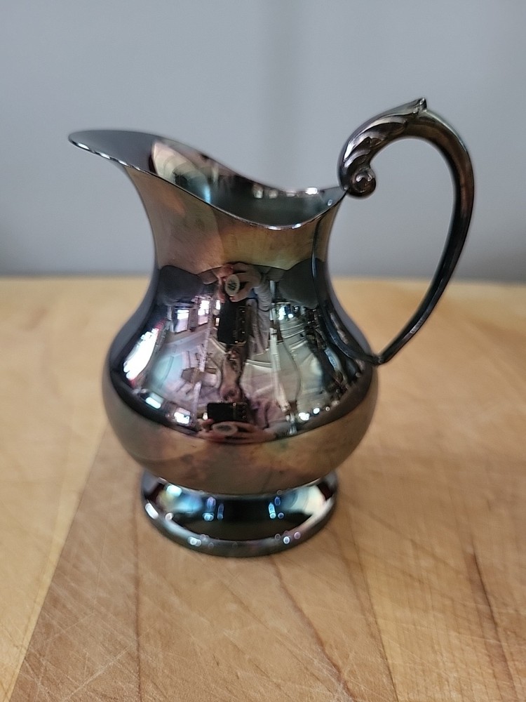 Antique Pitcher Silver Plated - 4" Tall