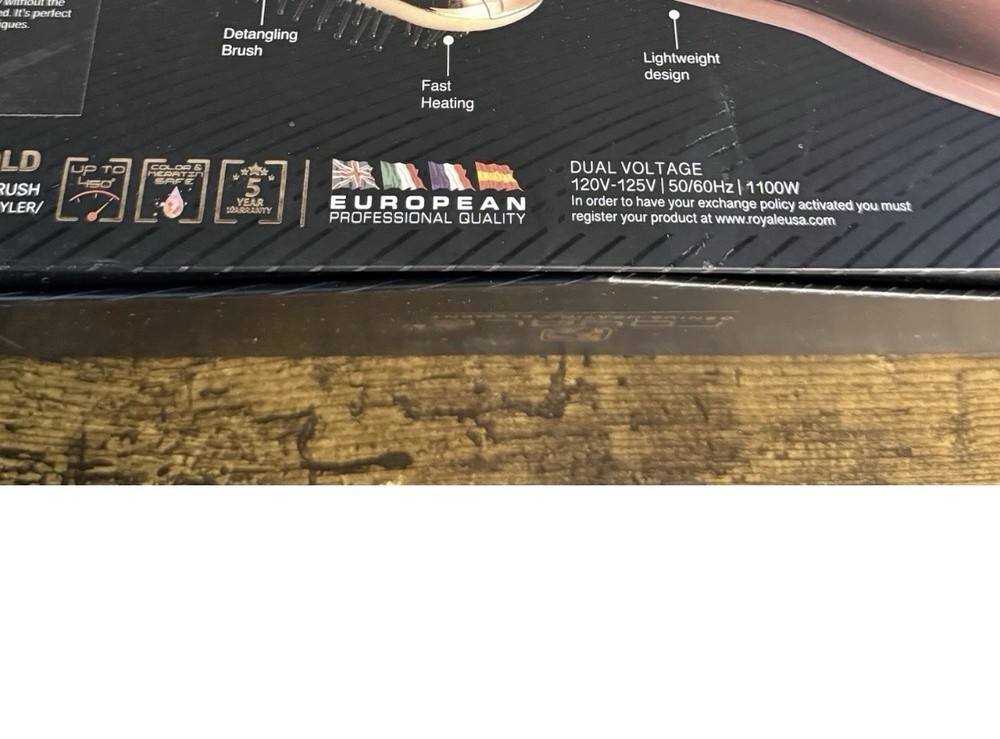 NEW - Royale Genius Heating Element 3-in-1 Blower Brush – Static-Free – Ionic