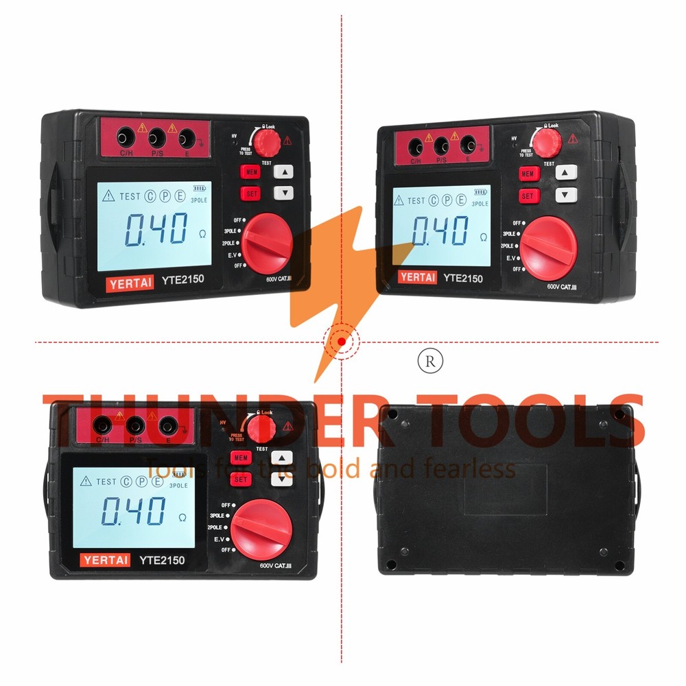 Thunder Tools YERTAI YTE2150 Digital Earth Tester 200Ω Insulation