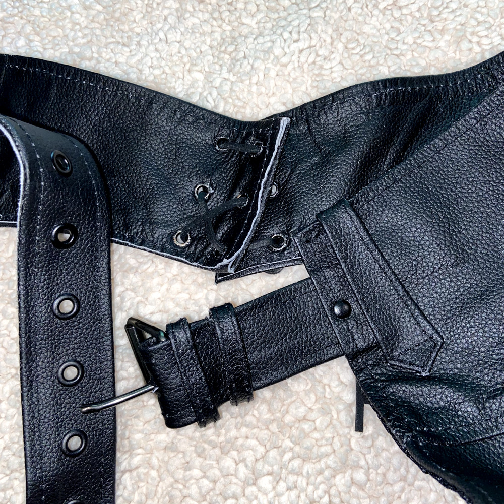 HWK Leather Motorcylce/Riding Chaps Size 12