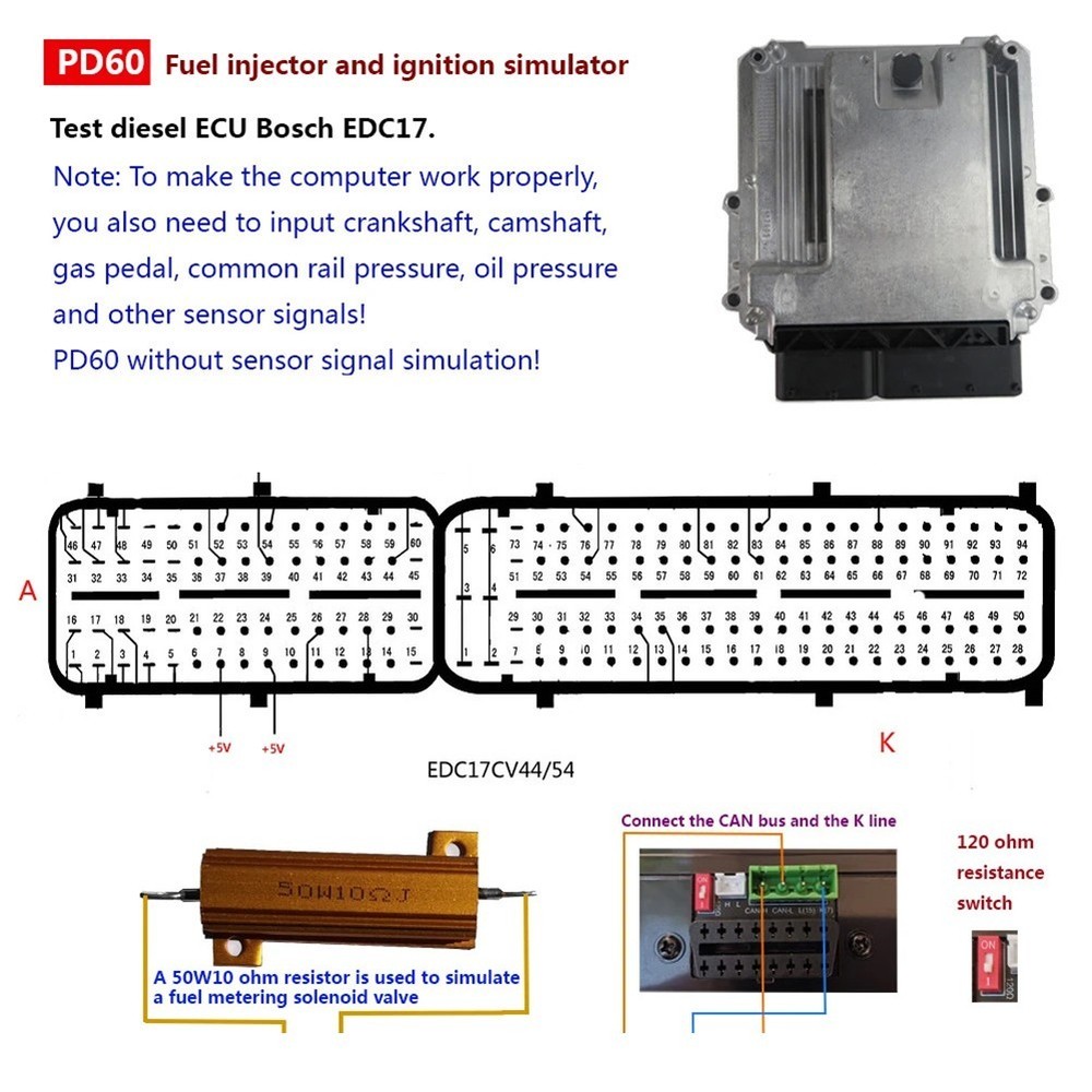PD60 ECU Testing Equipment For Efficient Injector And Ignition Simulation