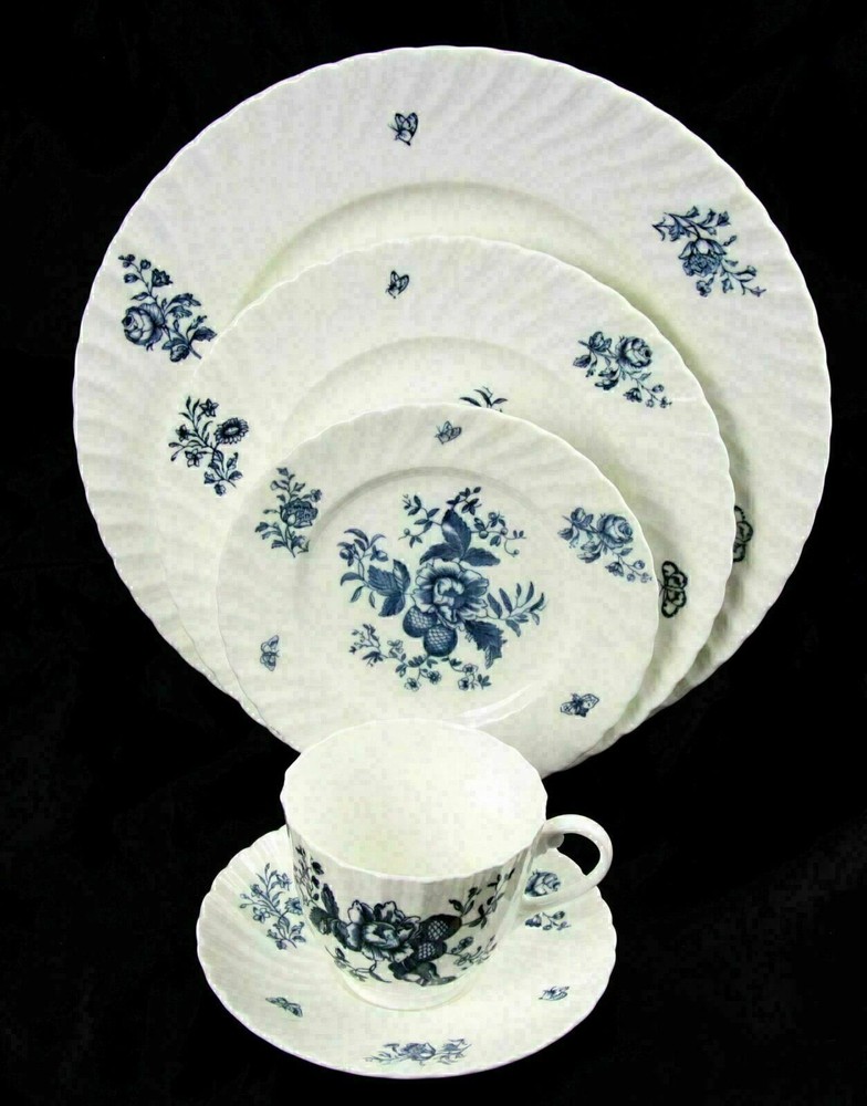 Royal Worcester Blue Sprays 5 Piece Place Setting Multiple Available Excellent