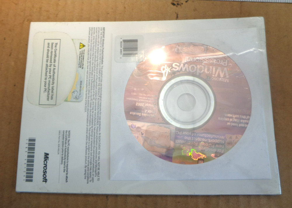 New Microsoft Windows XP Professional Full Version 2002 - Sealed, No Key #