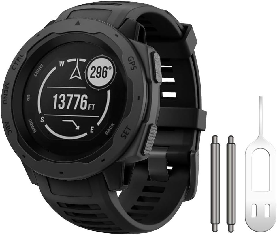 for Garmin Instinct Band, Soft Silicone Replacement Watch Strap Compatible with