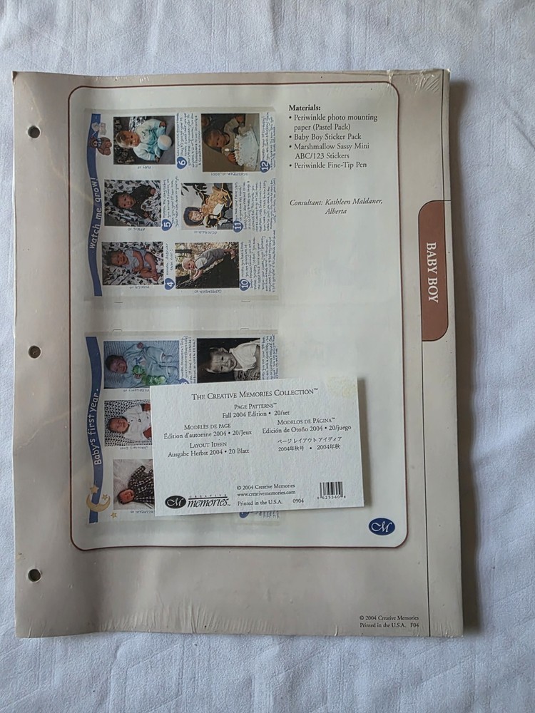 Creative Memories Collection Page Patterns Fall 2004 Edition 20/set