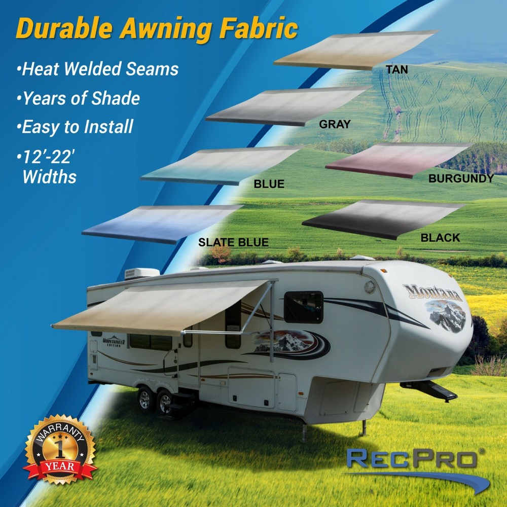RV Awning Fabric 11 Feet Width Color Options Camper Canopy Replacement 8'(96")