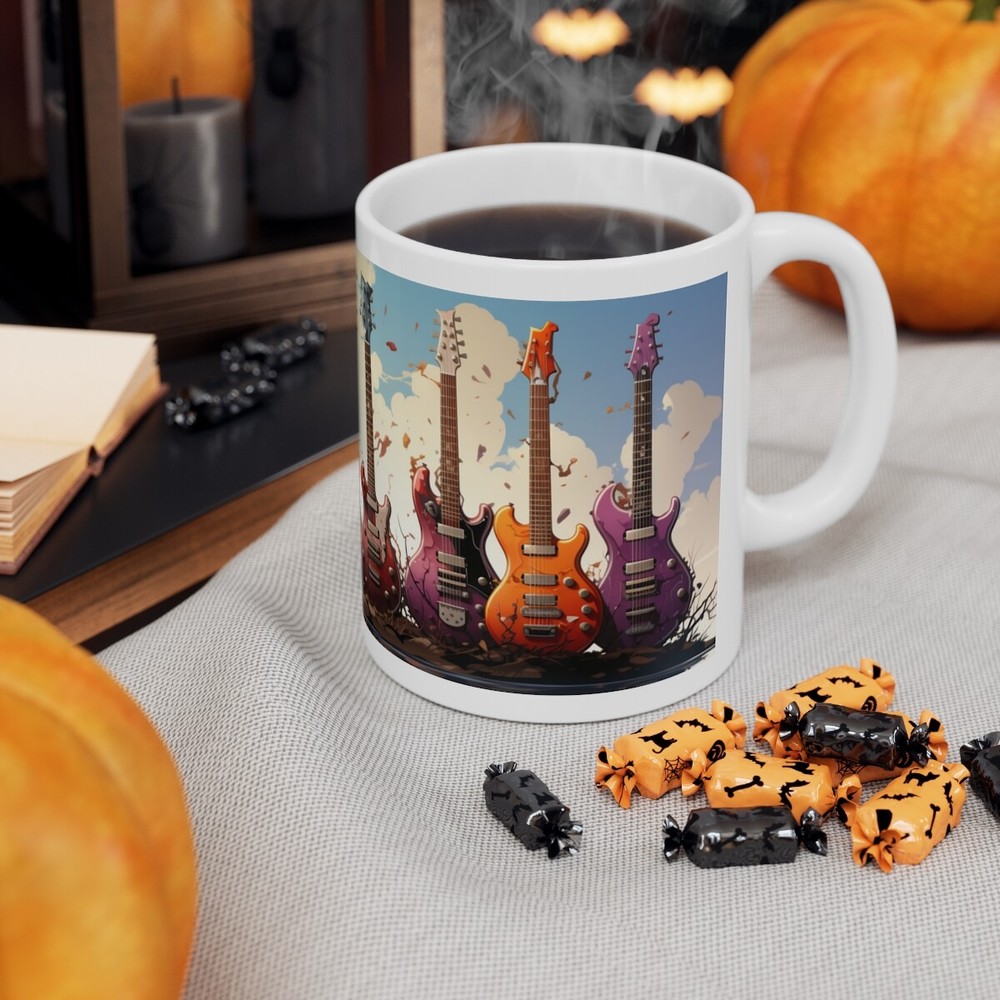 Strings & Sips: The Ultimate Guitar Lover's Mug White Ceramic Mug 11oz