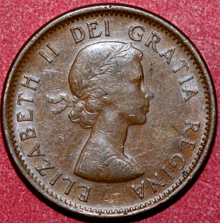 Canada 1958 Cent Elizabeth II 19mm
