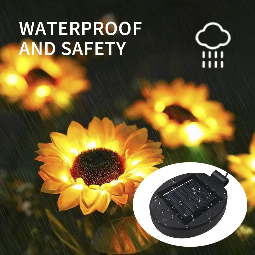 Solar Lantern Light Replacement Top for Flower ,LED 2PCS, Black