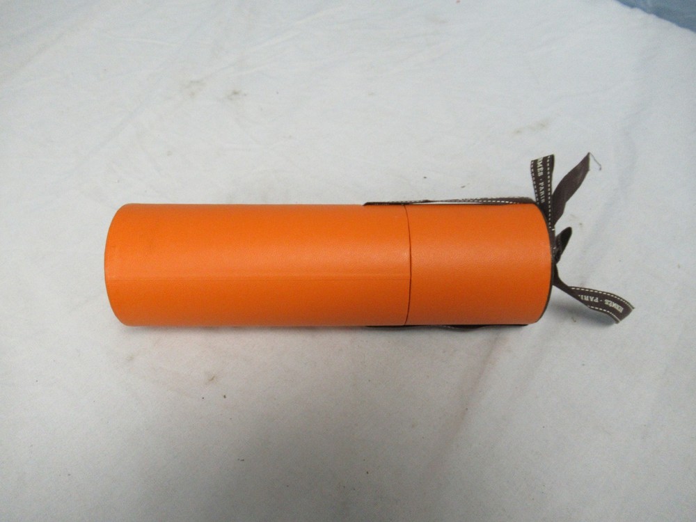 Hermes 8.5" Orange Cylinder Empty Scarf Gift Box (II)