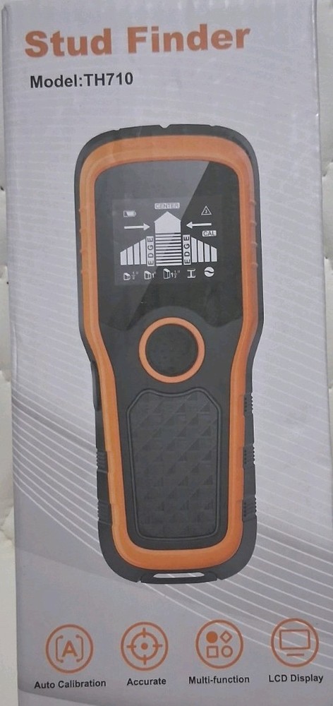 TH710 Stud Finder Auto Calibration Multi-function LCD Display Black Orange