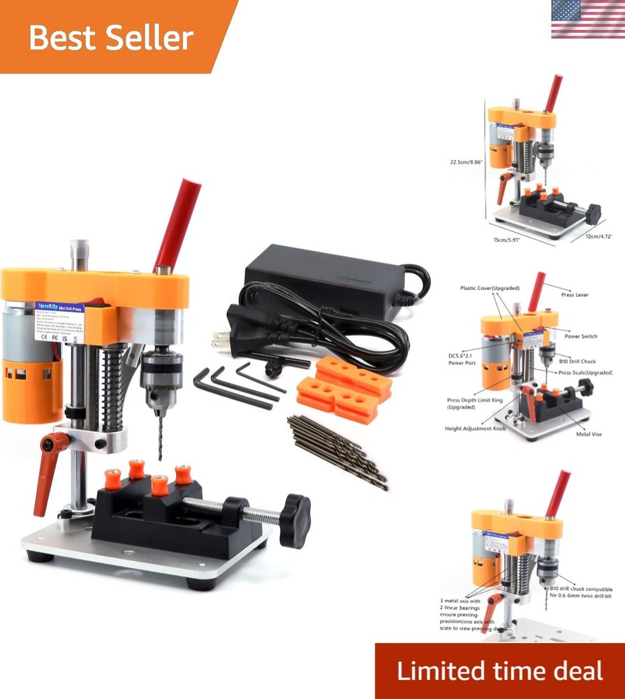 Portable Mini Drill Press 5.9'' Compact CNC Machine for Precision DIY Projects