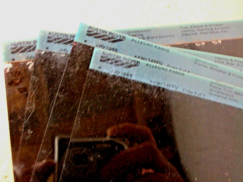 Austin Allegro Factory Microfiche Slides (4off)
