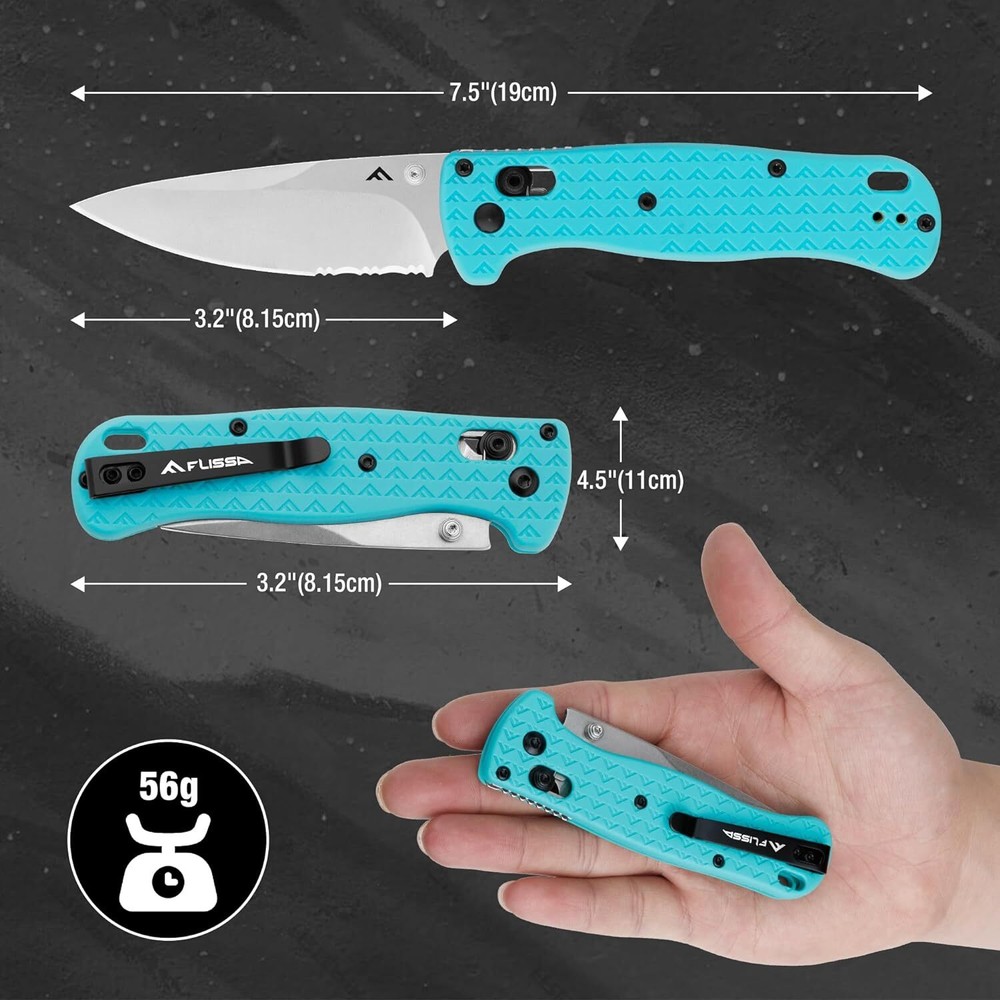FLISSA 4.5" Folding Pocket Knife Multi-color Lightweight with Axis Lock