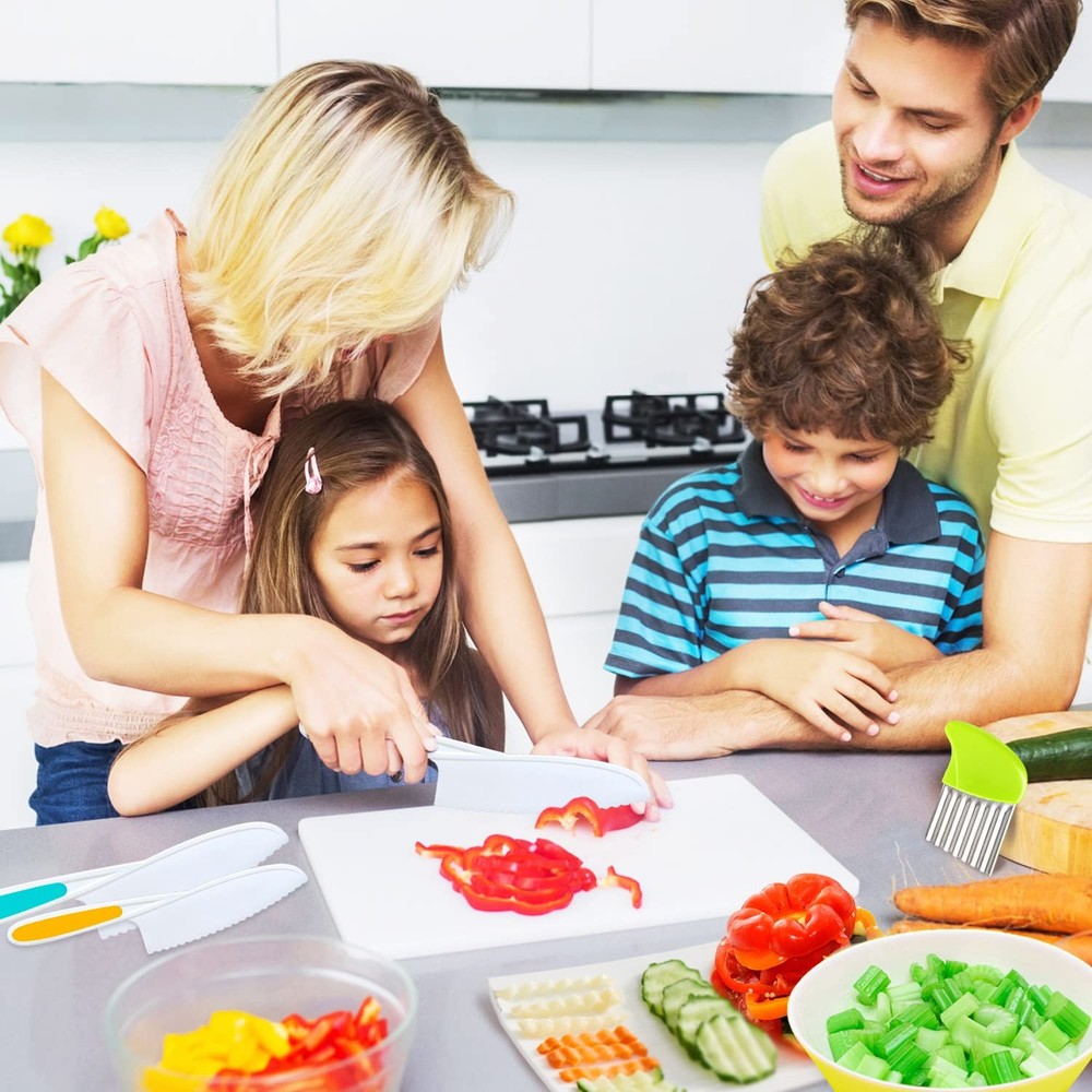 Knife Set 4 Pcs, Real Cooking Tools, Plastic, Multicolor