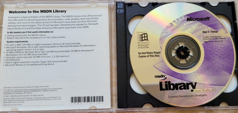 Vintage CD - Microsoft Visual Studio 6.0 by MSDN Library