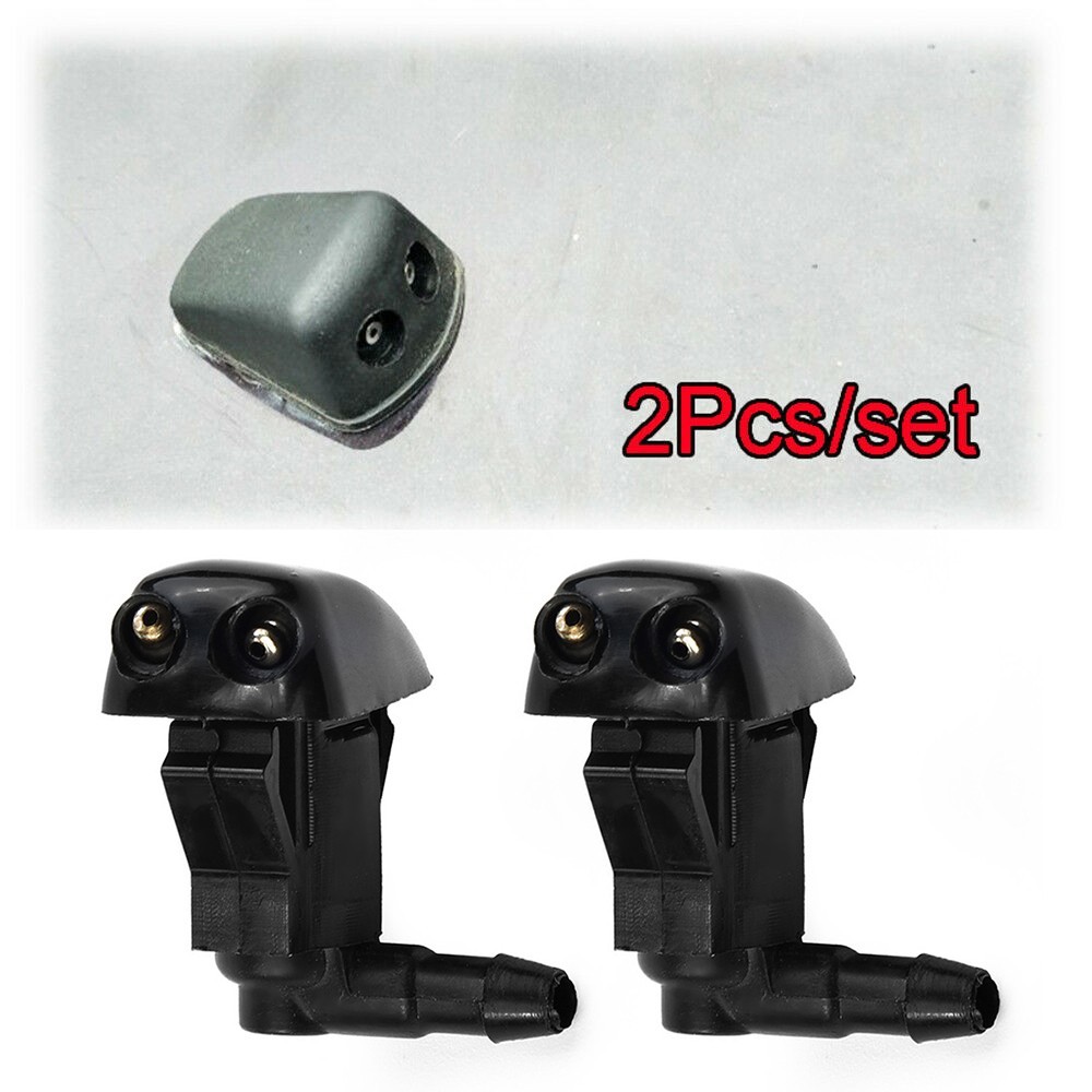 2PCS Washer Nozzle ABS-Plastic Black Front Jet Windscreen Wiper For Mazda 3 5 6