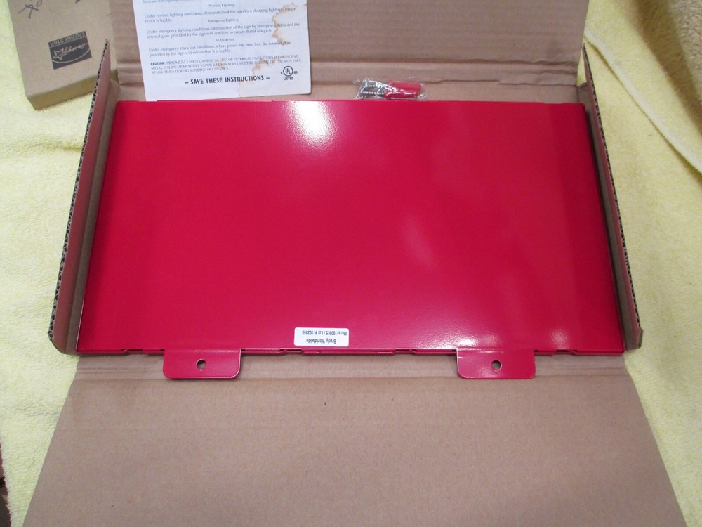 Brady 90885 Photoluminescent Exit Sign, Wall Mount, NOS, BS