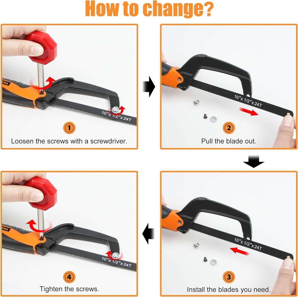 Hacksaw Frame Set, 12’’ Hacksaw Frame, 6’’ Hacksaw Frame and 10'' Mini Hacksa...