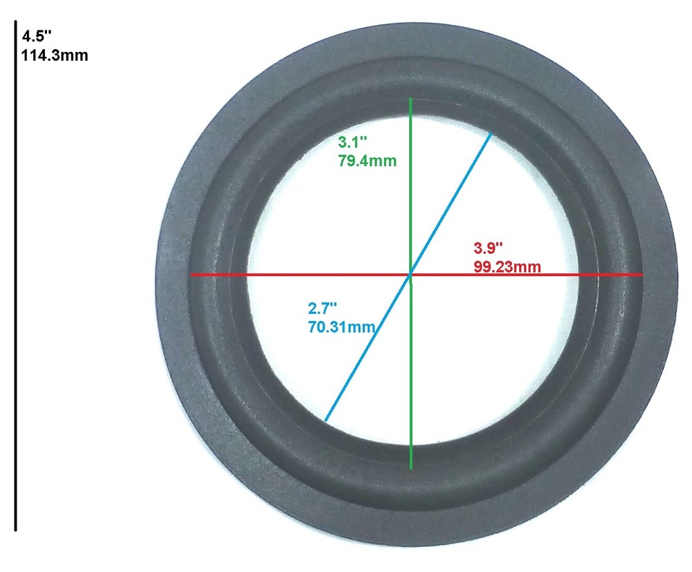 (2) Two 4.5" Foam Speaker Surrounds